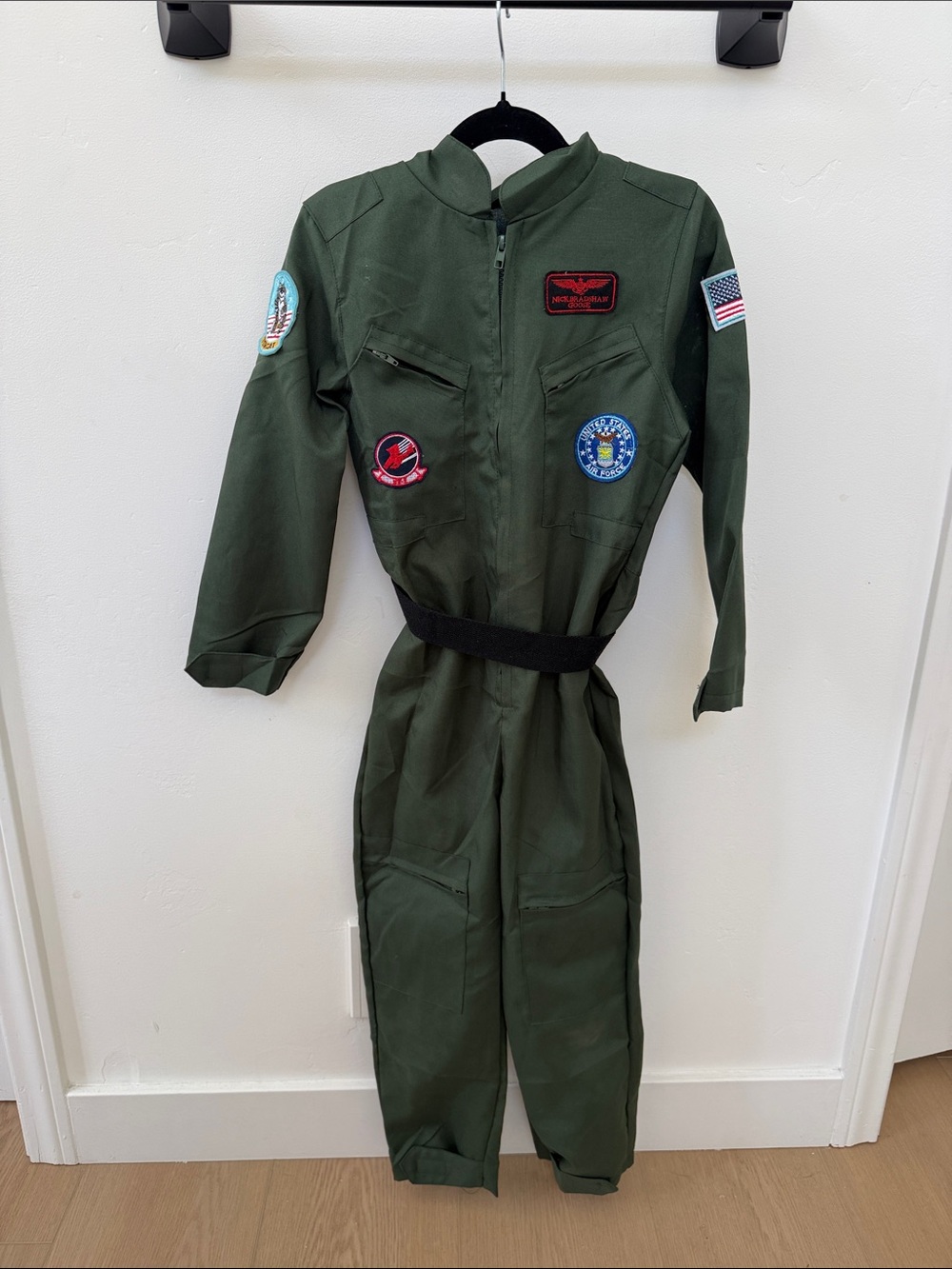 Kids Olive Green Flight Jumpsuit size7-8